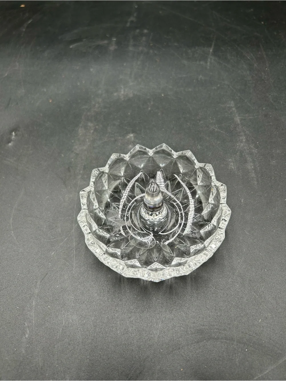 Avon crystal glass Ring Holder Dish